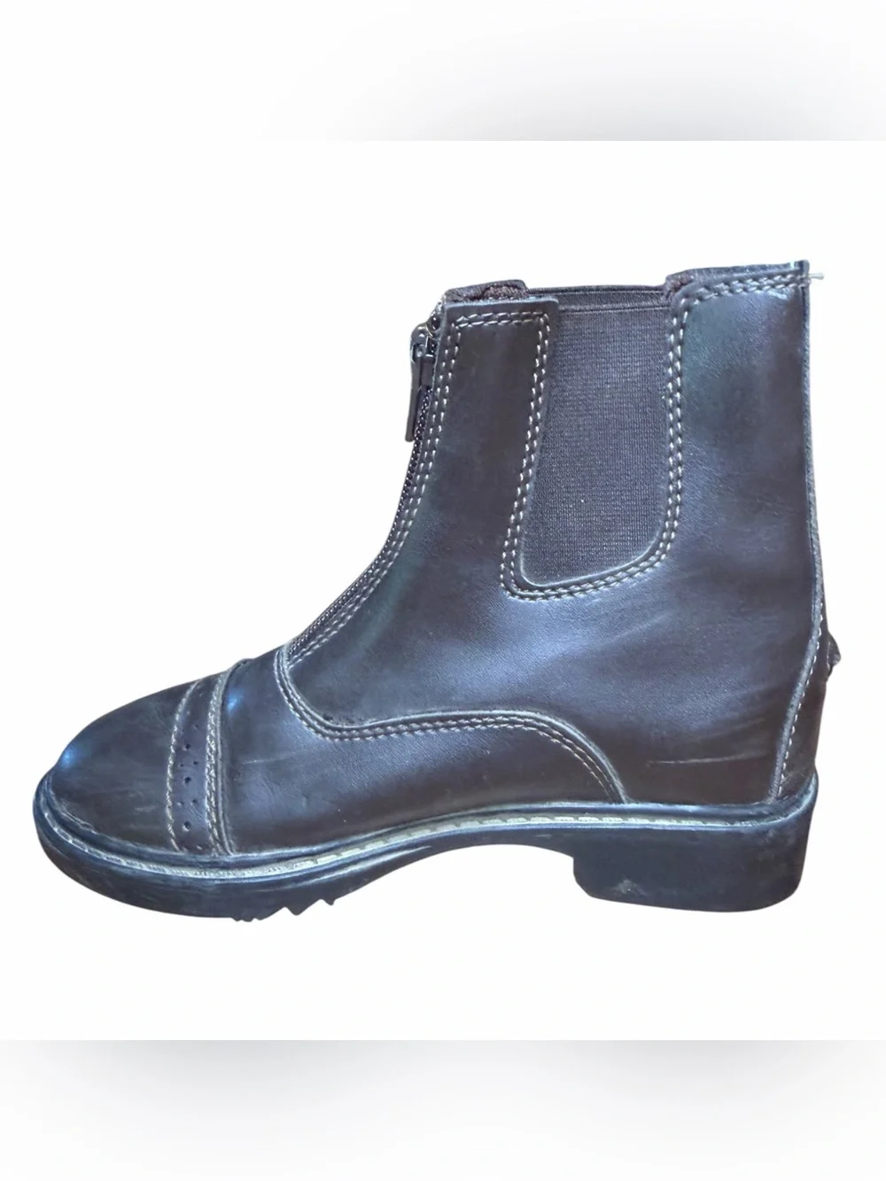 TuffRider Children’s English Riding Boots – Mocha Brown – Size 13  Zip Up